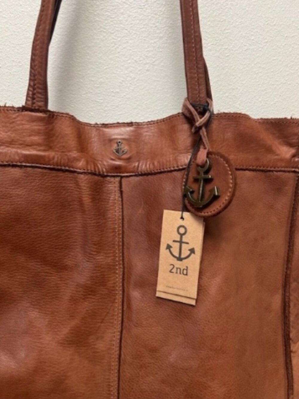 Harbour 2nd Brown Large Leather Tote Shoulder Bag NWT - Picture 2 of 6